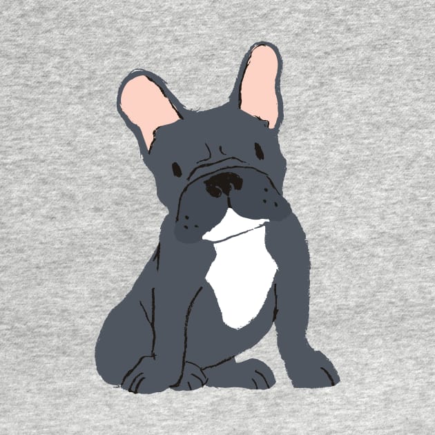 Black and White French Bulldog by JunkyDotCom